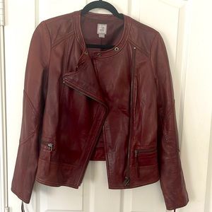 Burgundy vintage leather jacket